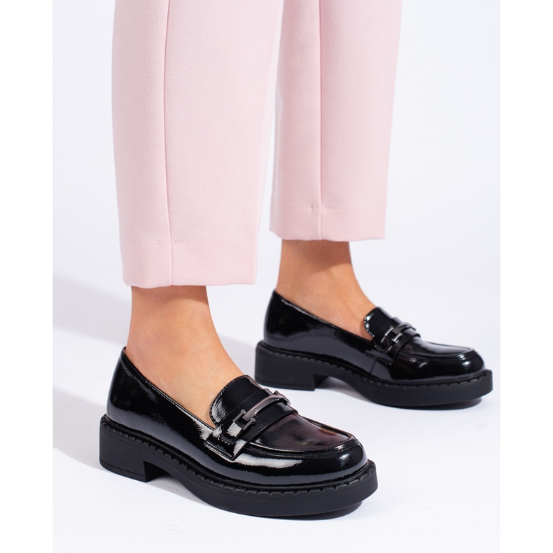 W. Potocki Potocki women's loafers on the black platform 1