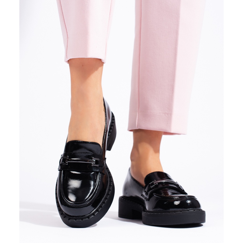 W. Potocki Potocki women's loafers on the black platform 2