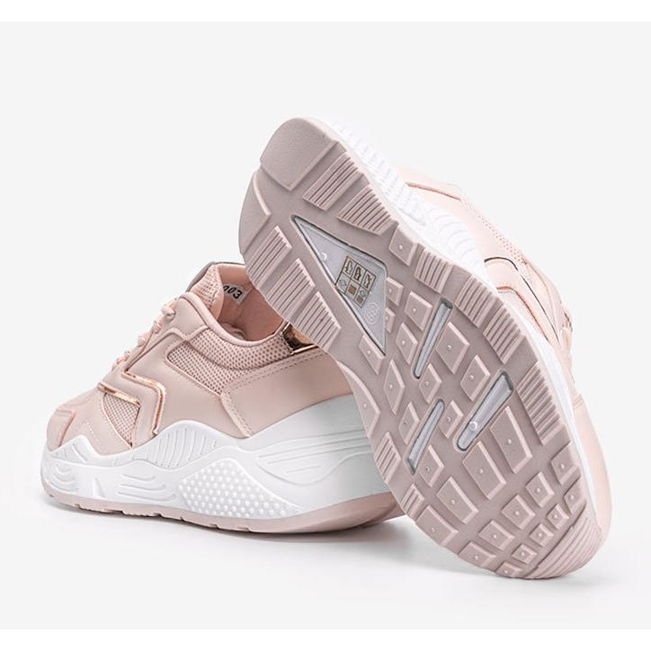 Chunky pink sneakers with metallic Kenna details 1