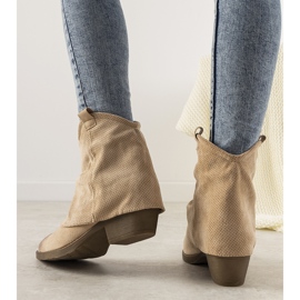 Beige women's cowboy boots Belloci 1