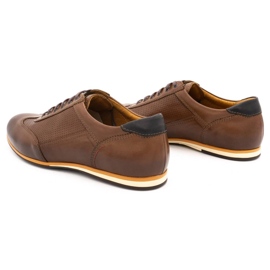 Kampol Casual leather men's shoes 64 / C1 brown 4