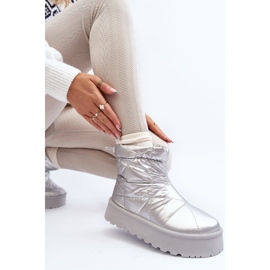 Silver Fionia Women's Snow Boots On A Massive Platform 1