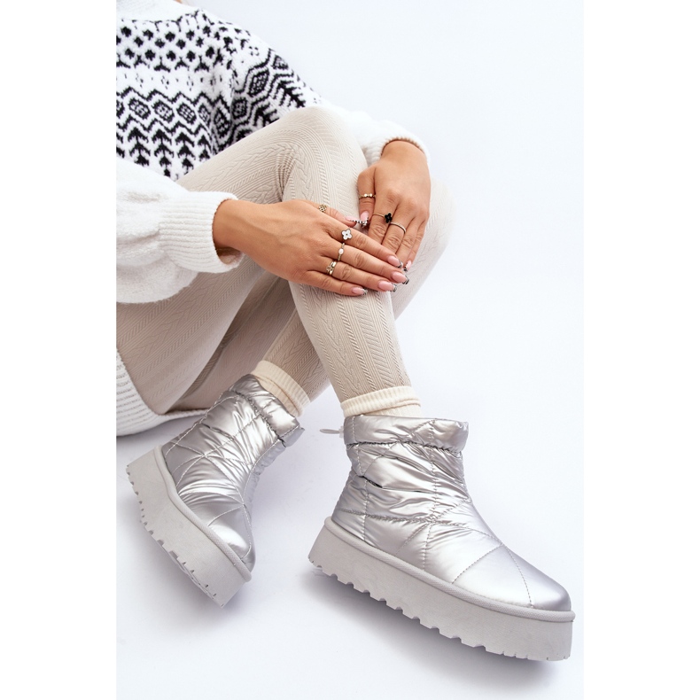 Silver Fionia Women's Snow Boots On A Massive Platform 2