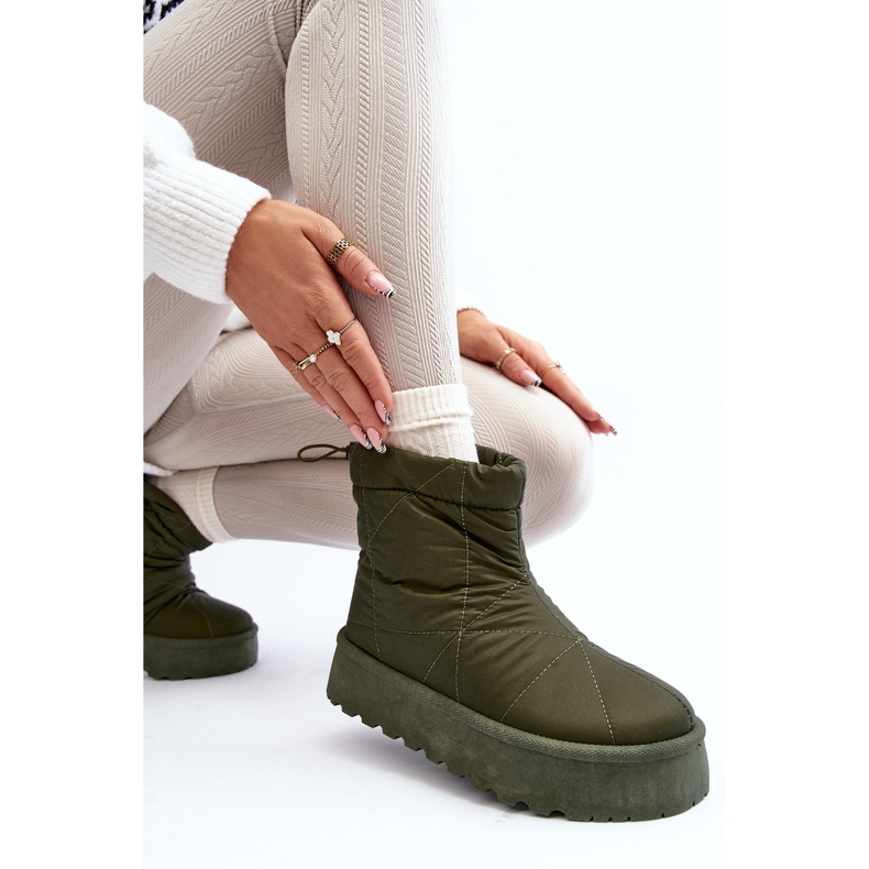 Green Fionia Women's Snow Boots On A Massive Platform 1