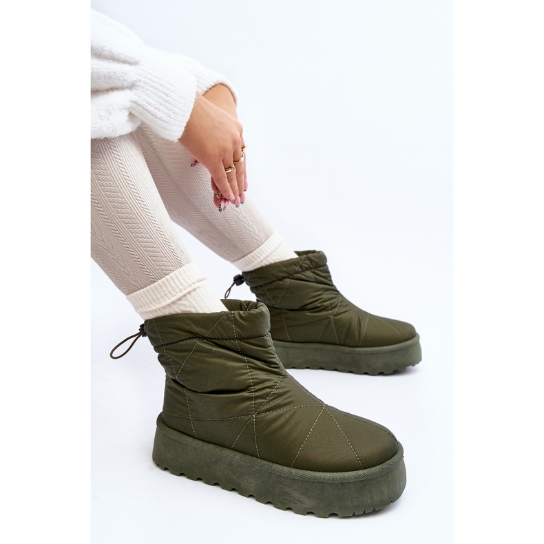 Green Fionia Women's Snow Boots On A Massive Platform 2