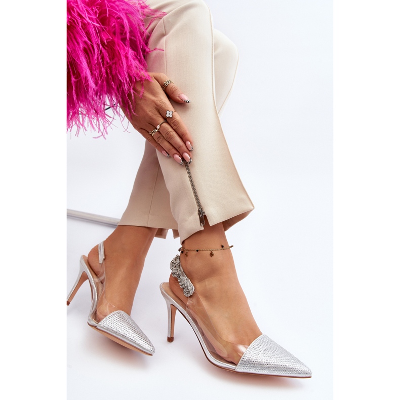 Decorated high heels D&amp;A MR1966-11 Silver 1