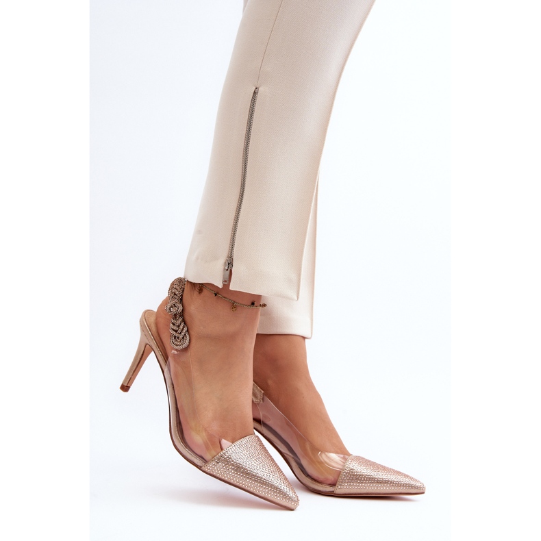 D&amp;A MR1966-11 Champagne Decorated High Heels golden 1