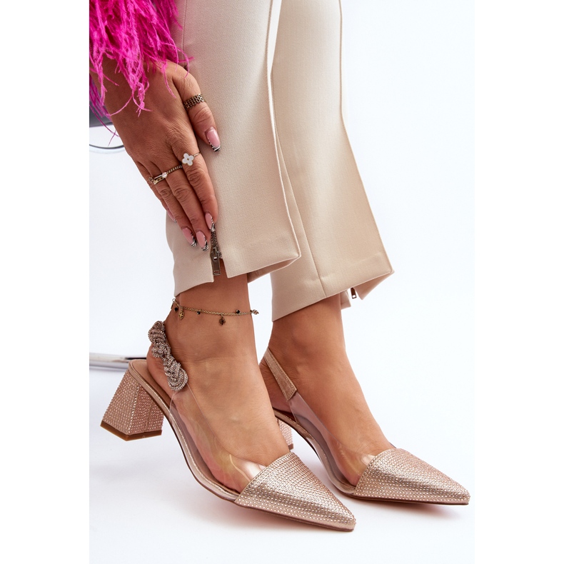 Elegant Pointed Toe Pumps D&amp;A MR91292-1 Champagne golden 2