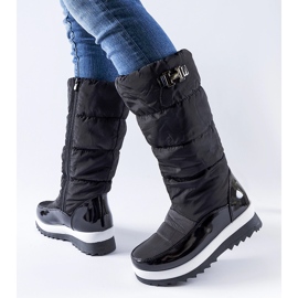 Black insulated high snow boots by Canneto 1