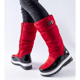 Red insulated high snow boots by Canneto 1