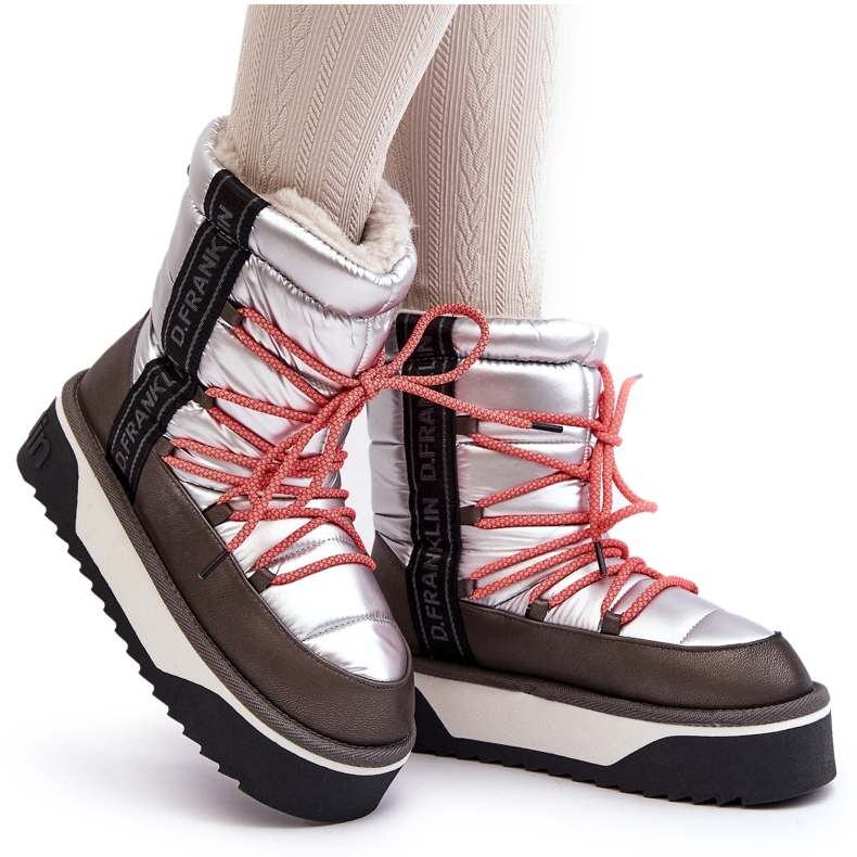 Women's snow boots on a thick vegan sole D.Franklin dfsh371006 silver 5 Women's snow boots on a thick vegan sole D.Franklin dfsh371006 silver 5