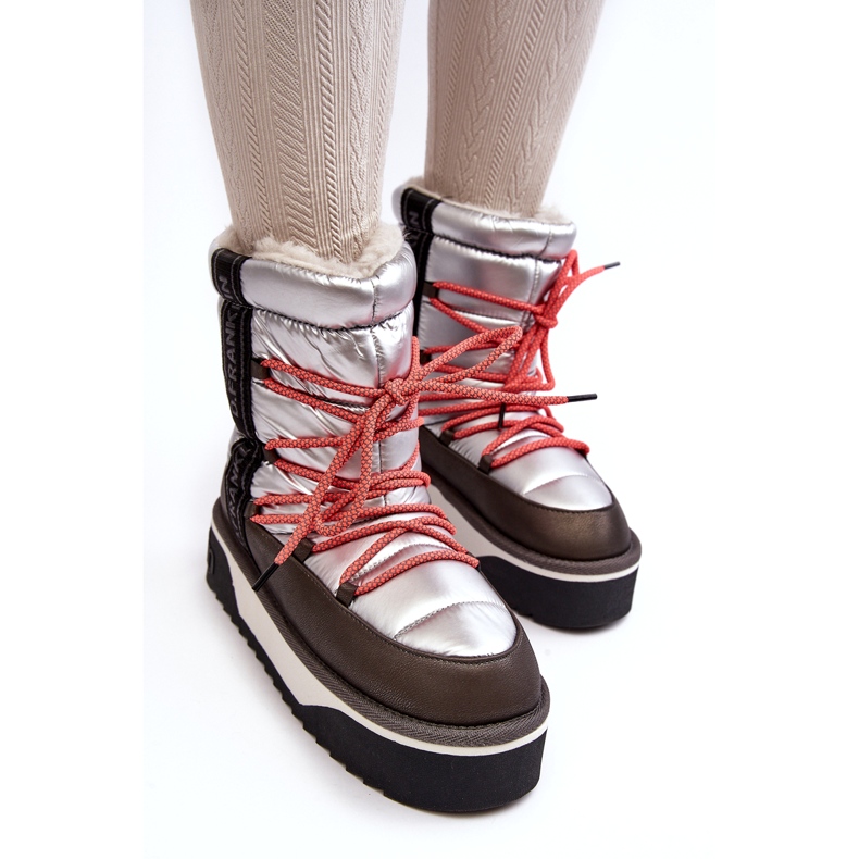 Women's snow boots on a thick vegan sole D.Franklin dfsh371006 silver 4 Women's snow boots on a thick vegan sole D.Franklin dfsh371006 silver 4