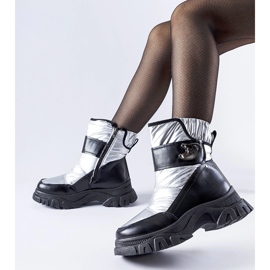 Black and silver insulated Carta snow boots 1 Black and silver insulated Carta snow boots 1