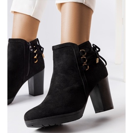 Black eco suede heeled boots from Poule 2