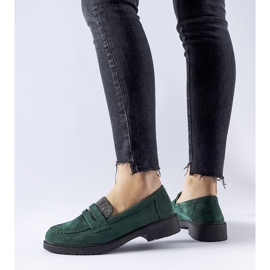 Green loafers with rhinestones from Ippolito 1