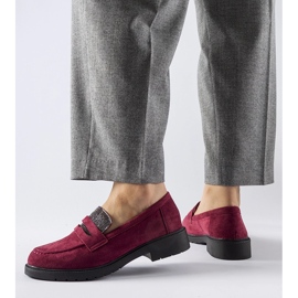 Burgundy loafers with rhinestones from Ippolito red 1