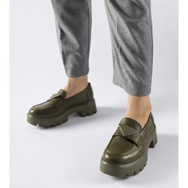 Green moccasins with a massive Eligio sole 1