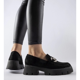 Giacomo black loafers with rhinestones 1