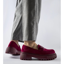 Burgundy loafers with a thick sole from Seborg red 1