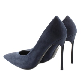 Elegant pumps on the original 5051 Navy heel navy blue 2