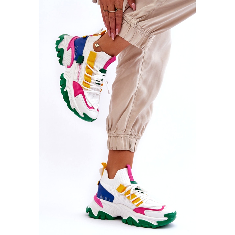 Seastar Women's Slip-On Sock Sneakers, White and Green 2 Seastar Women's Slip-On Sock Sneakers, White and Green 2