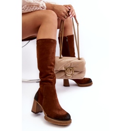 Suede Women's High Heel Boots Above the Knee Lemar Brown Ceraxa 4 Suede Women's High Heel Boots Above the Knee Lemar Brown Ceraxa 4