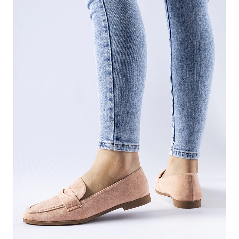 Pink Medford eco-suede moccasins 1