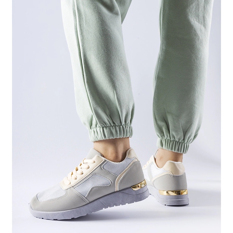 Gray sneakers made of Gallo combined materials grey 1