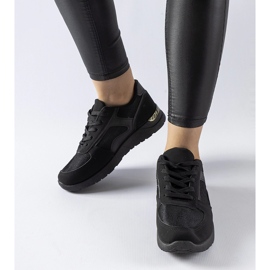 Black sneakers made of Gallo combined materials 2