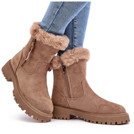 NEWS Women's suede boots with fur beige 4 NEWS Women's suede boots with fur beige 4