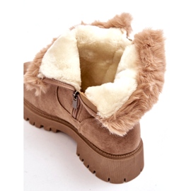 NEWS Women's suede boots with fur beige 1