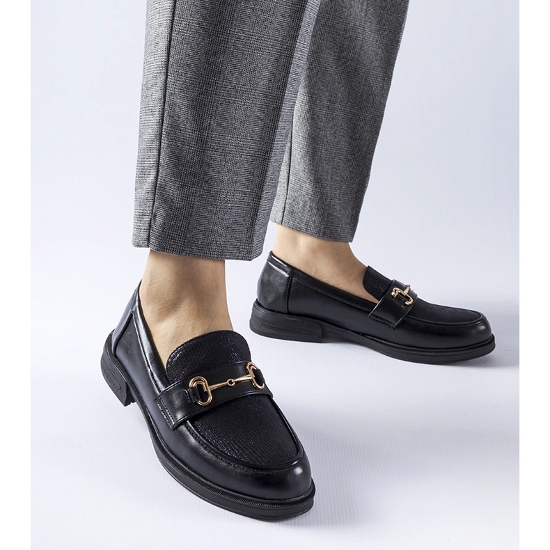 Black moccasins with a Gennaro buckle 1