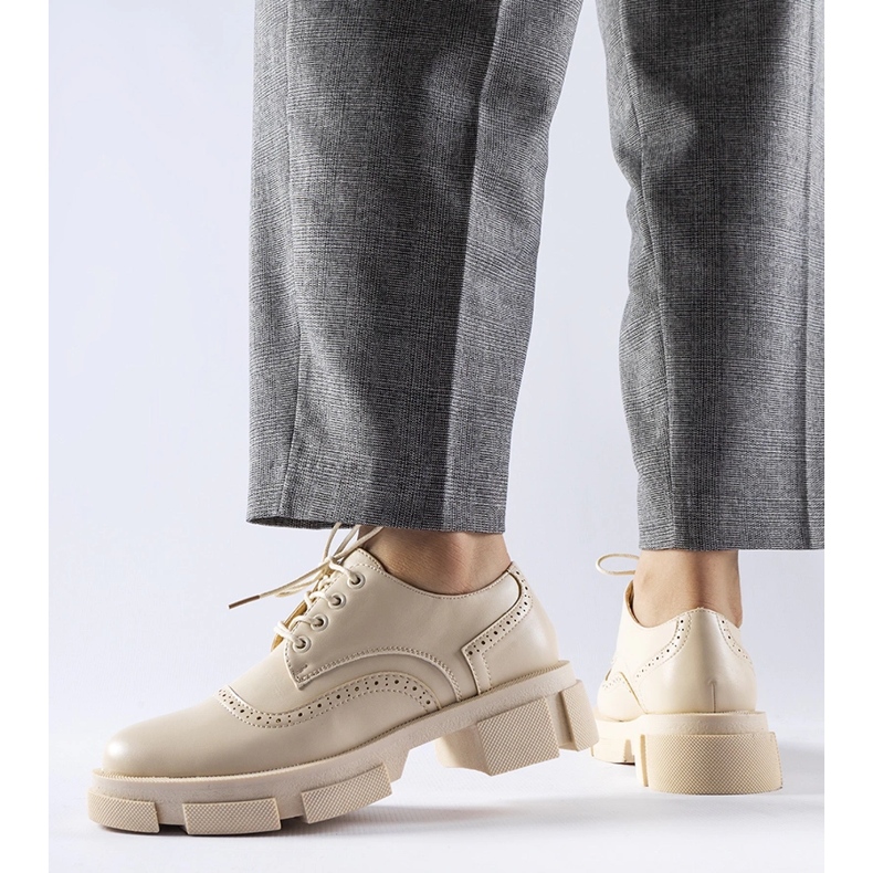 Beige lace-up Piazzetta shoes 1