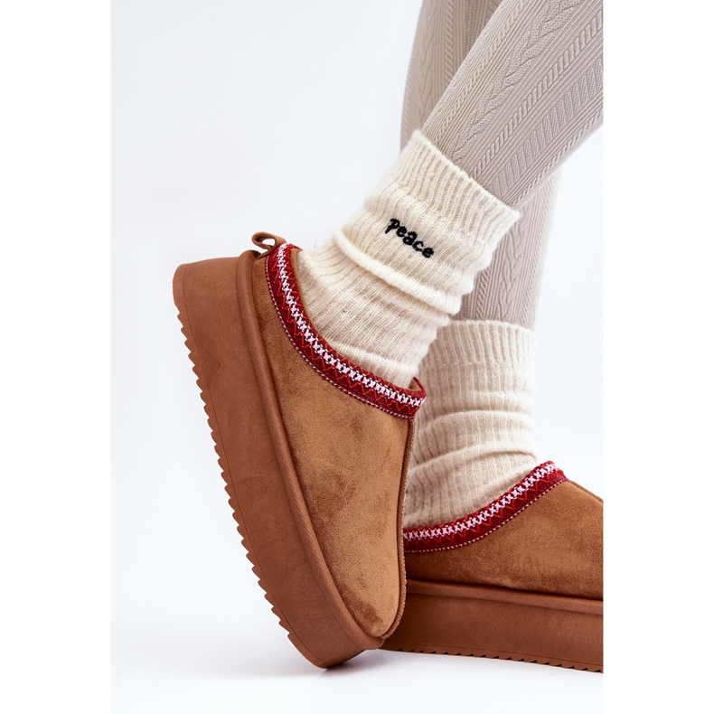 Brown Sylva Slippers With a Thick Sole Made of Eco Suede 2