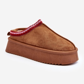 Brown Sylva Slippers With a Thick Sole Made of Eco Suede 1