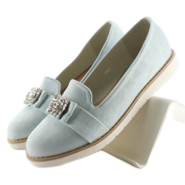 Pastel suede loafers T245 Blue 1