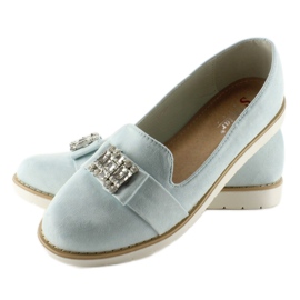 Pastel suede loafers T245 Blue 2