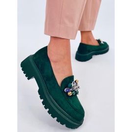 Platform loafers with Dollin Green crystals 1