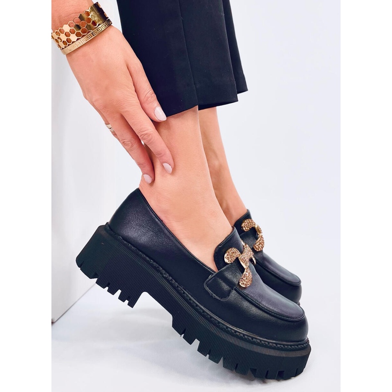 Buess Black platform full-grain moccasins 1