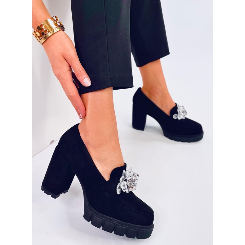 Moccasins Nadine Black high-heeled ankle boots 1