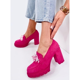 Moccasins Nadine Fuchsia high-heeled ankle boots pink 1