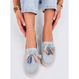 Krauss Gray tassel loafers blue 1