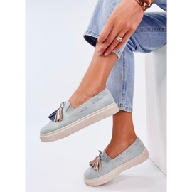 Krauss Gray tassel loafers blue 2