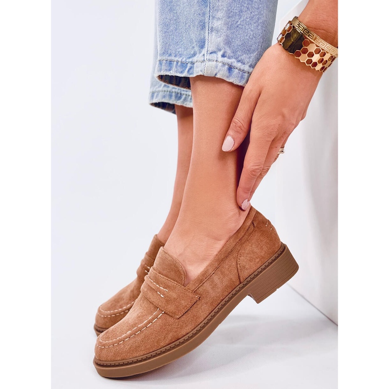 Antye Camel women's suede moccasins brown 1