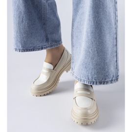 Massive white Miniato moccasins beige 1