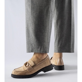 Beige loafers with a Seggiano buckle 1