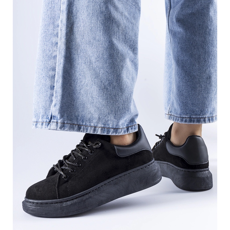 Black Cipriano platform sneakers 1