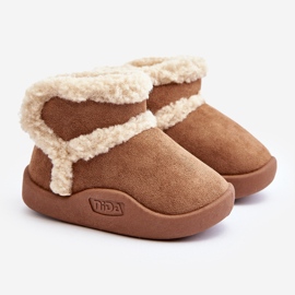 Camel Unitia Children's Velcro Snow Boots brown 1