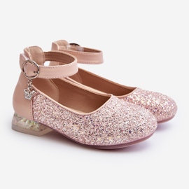 Children's Pink Pardride Glitter Ballet Flats 1