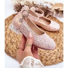 Children's Pink Pardride Glitter Ballet Flats 2
